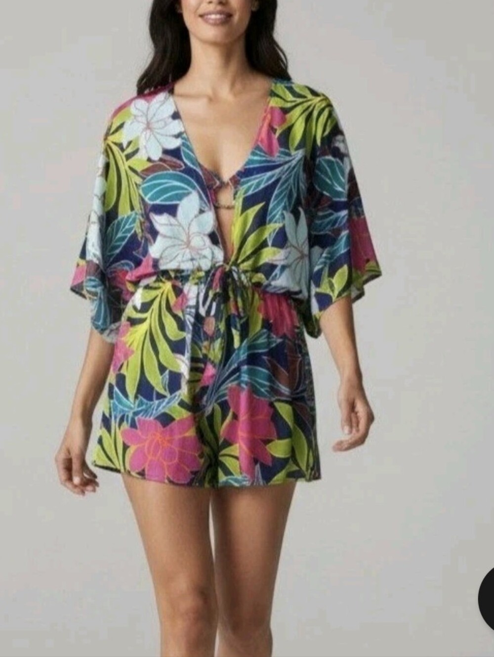 Vince Camuto Romper Plunging Swim Cover Up L NWT
